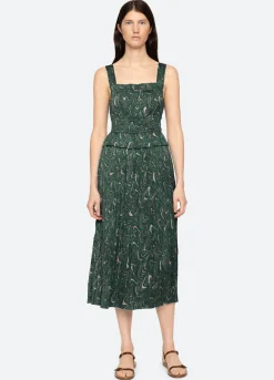 Dresses>Sea New York Amara Ruched Dress Green