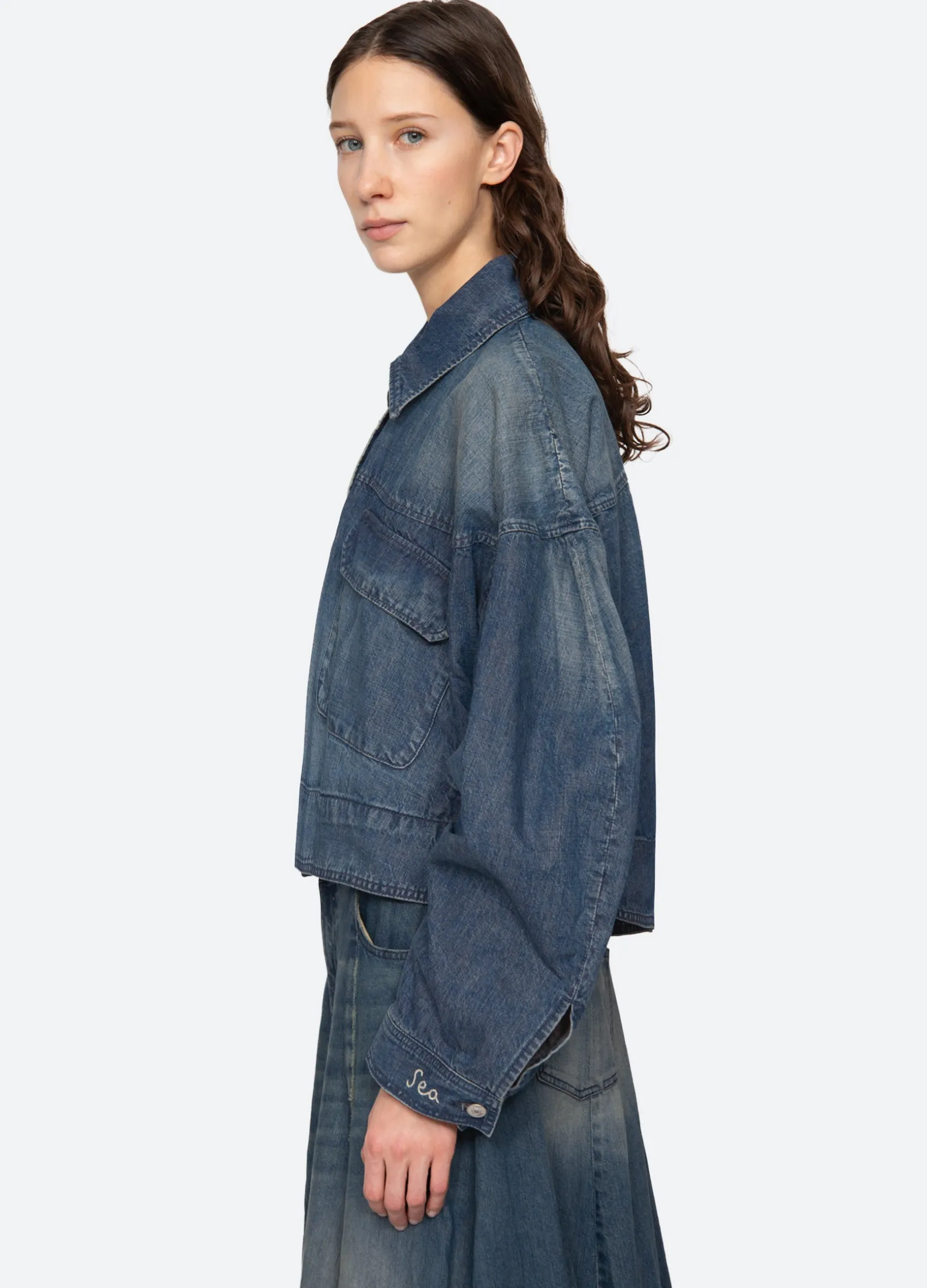 Outerwear>Sea New York Amari Shirt Jacket Blue