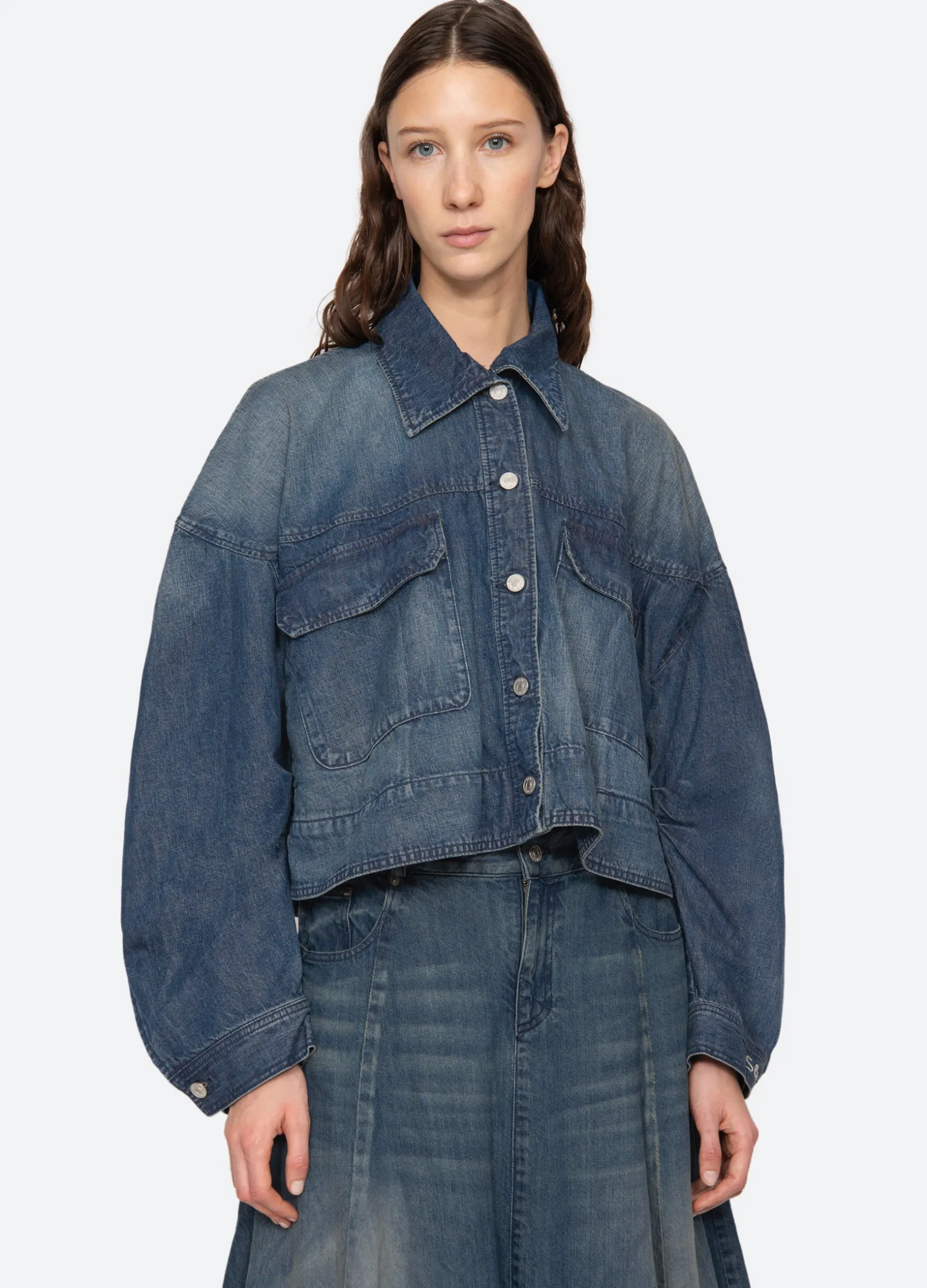 Outerwear>Sea New York Amari Shirt Jacket Blue