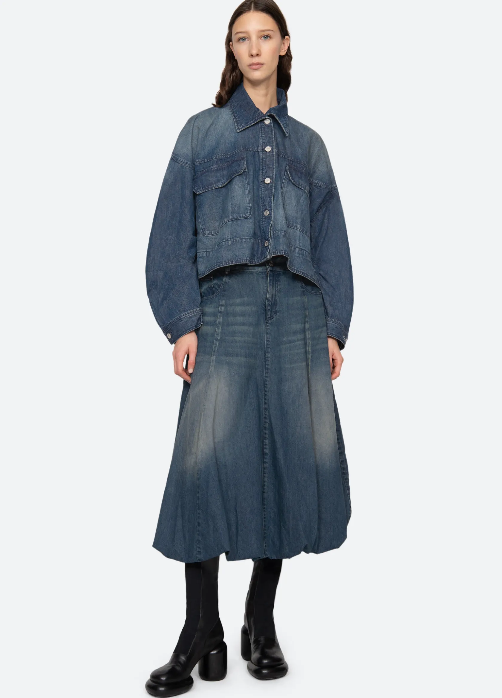 Outerwear>Sea New York Amari Shirt Jacket Blue