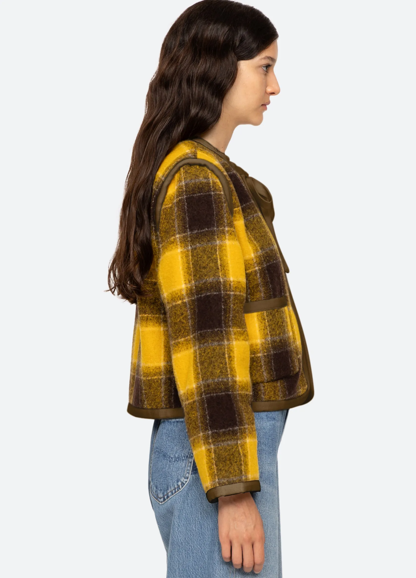 Outerwear>Sea New York Amber Tie Front Jacket Yellow