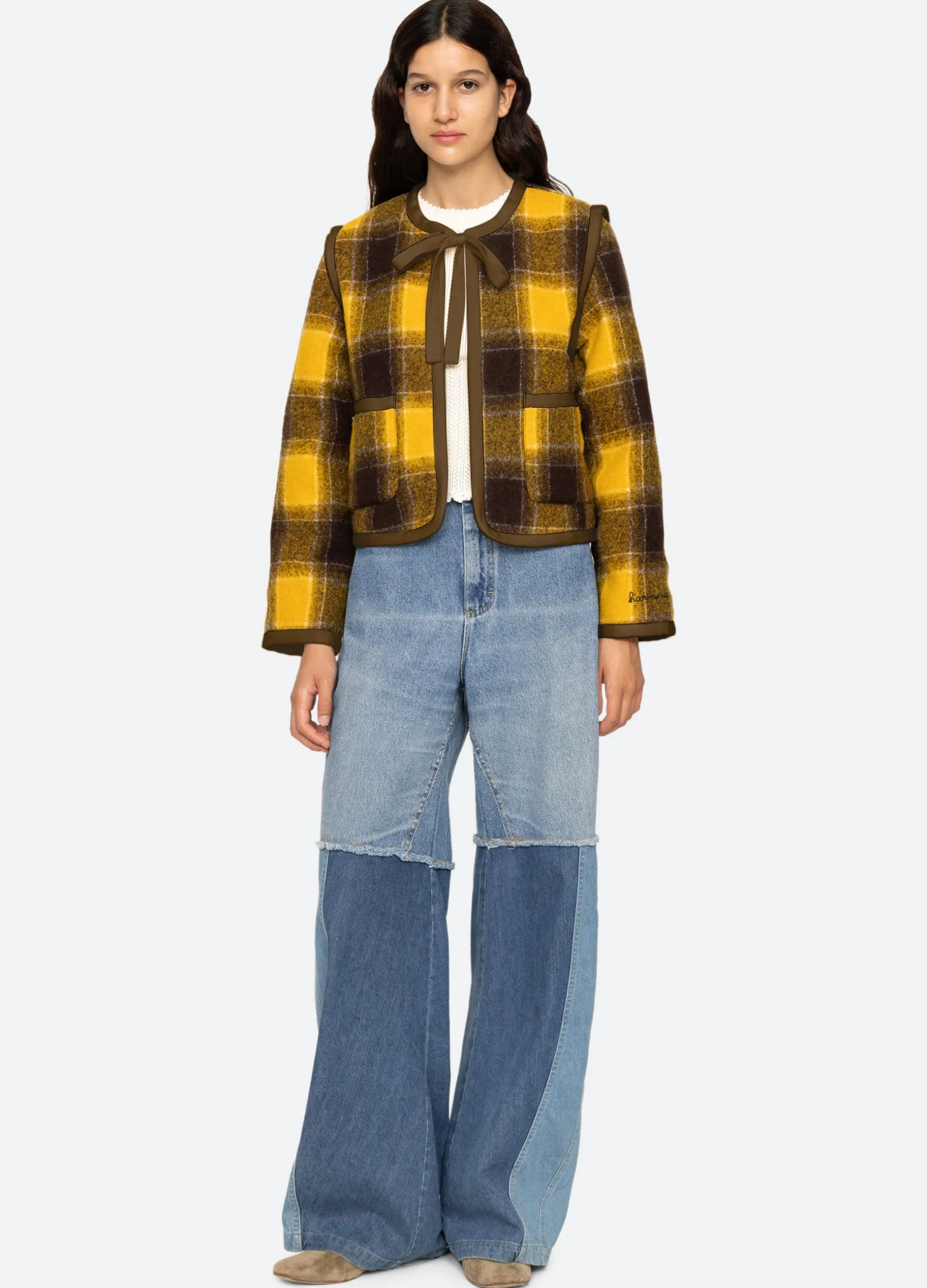 Outerwear>Sea New York Amber Tie Front Jacket Yellow