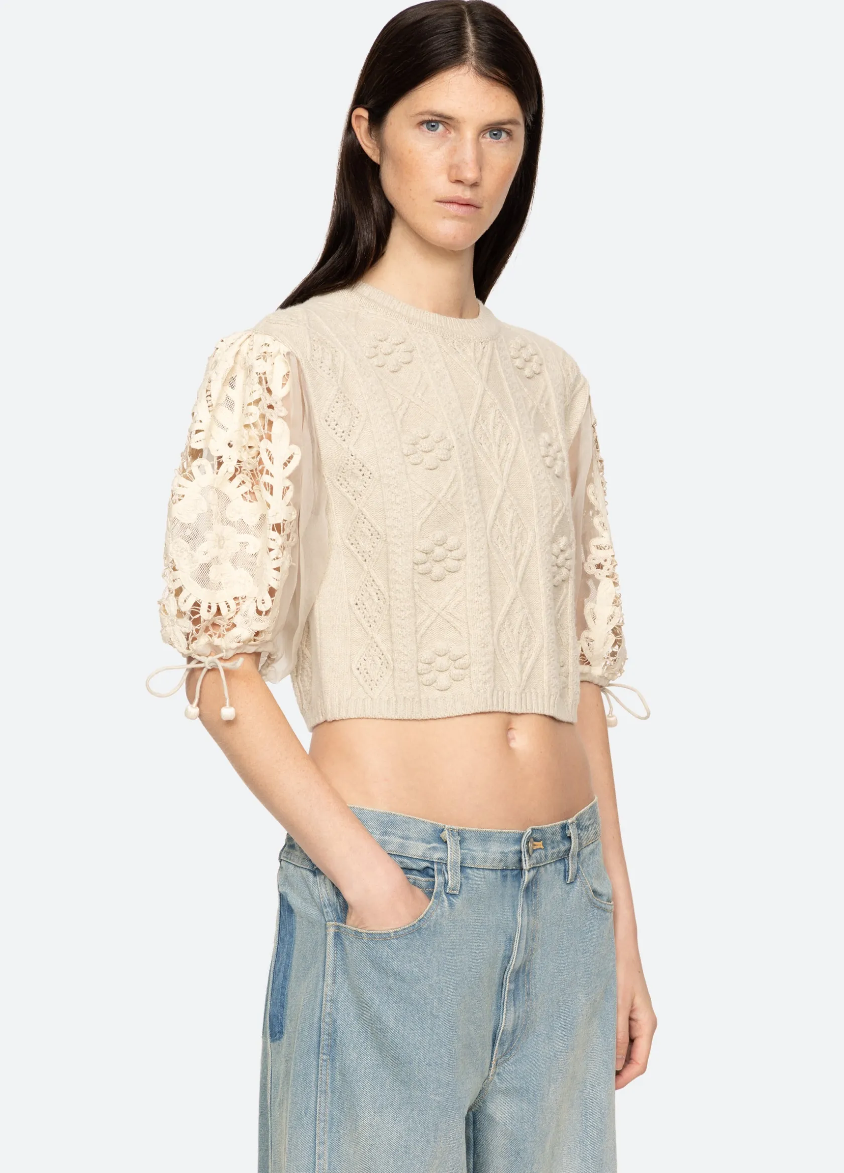 Sweaters|Tops>Sea New York Bente Sweater Cream