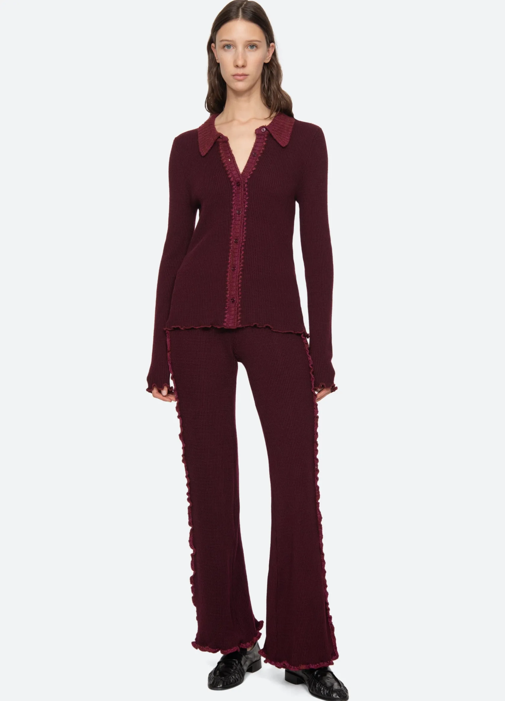 Bottoms>Sea New York Clare Pants Burgundy