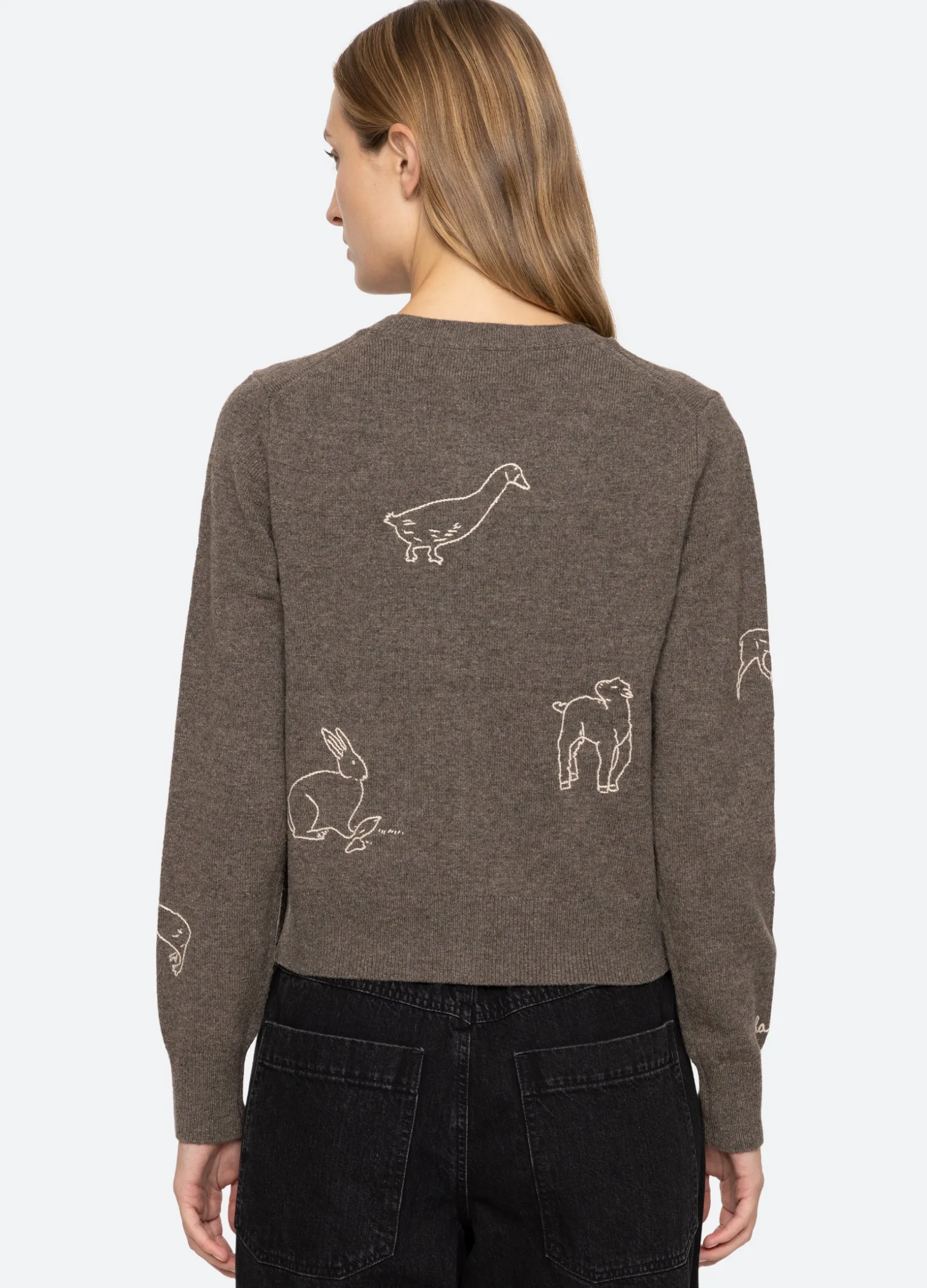Sweaters|Tops>Sea New York Demi Cardigan Gray