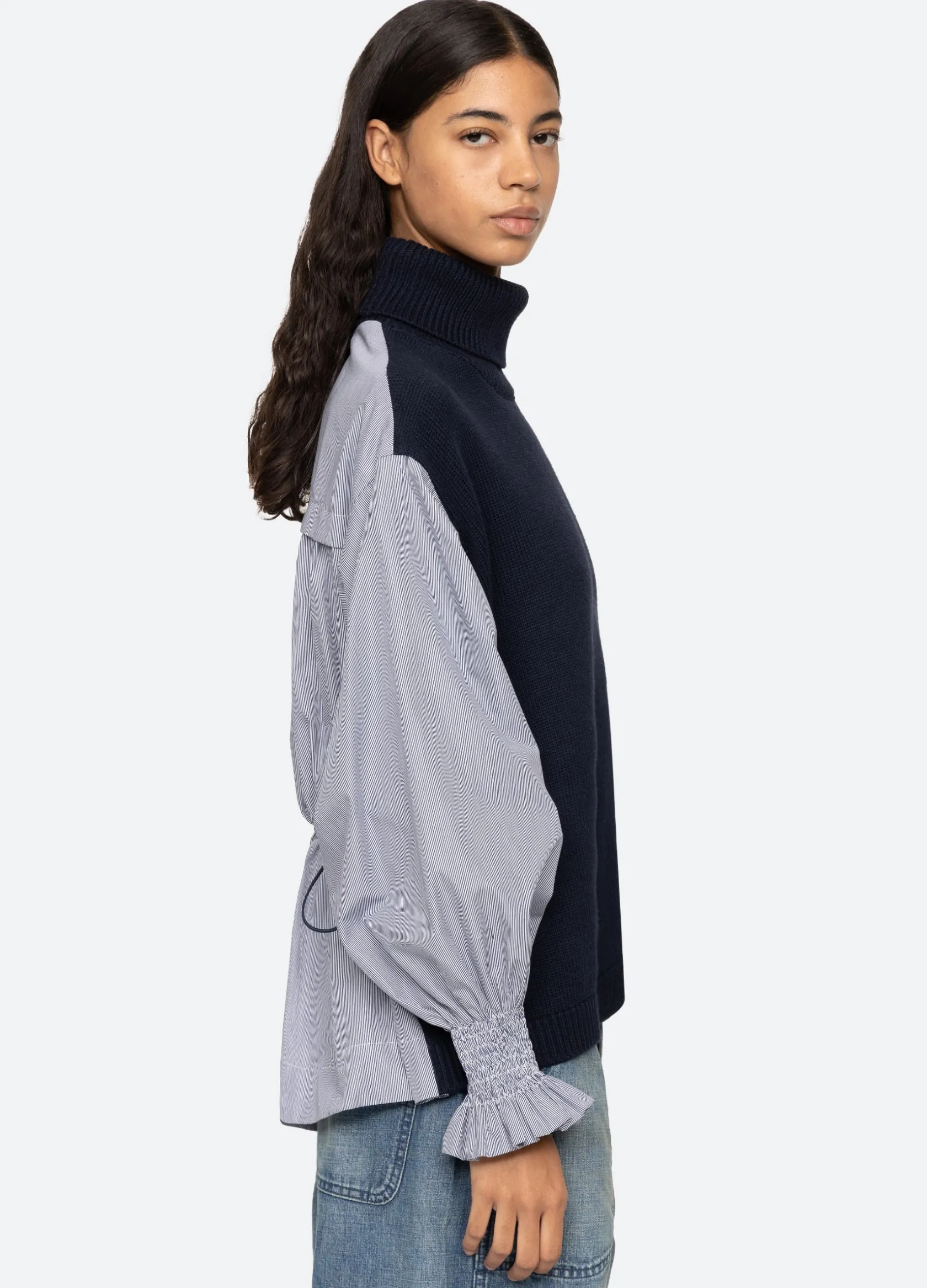 Tops|Sweaters>Sea New York Devana Combo Sweater Navy