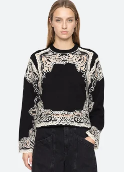 Sweaters|Tops>Sea New York Gianna Sweater Black