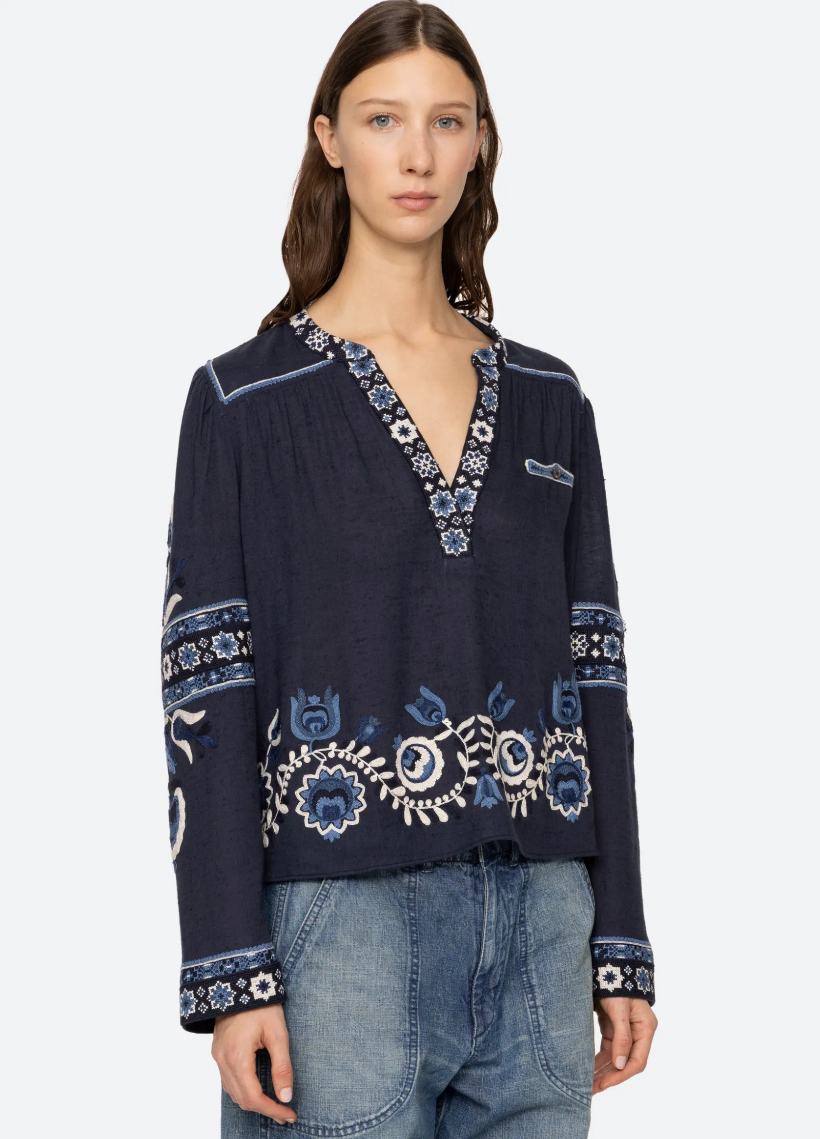 Tops>Sea New York Inga L/S Top Navy