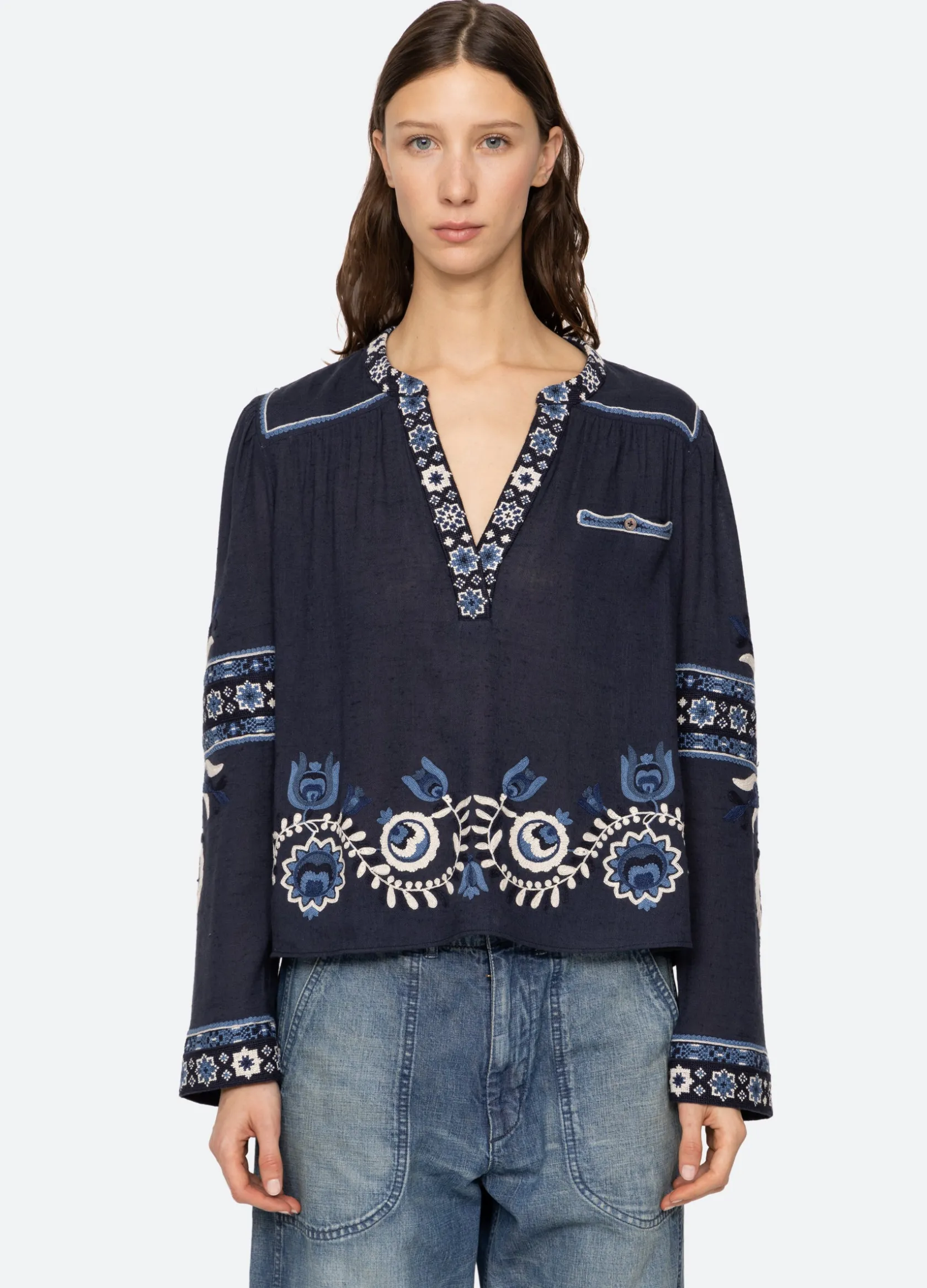 Tops>Sea New York Inga L/S Top Navy