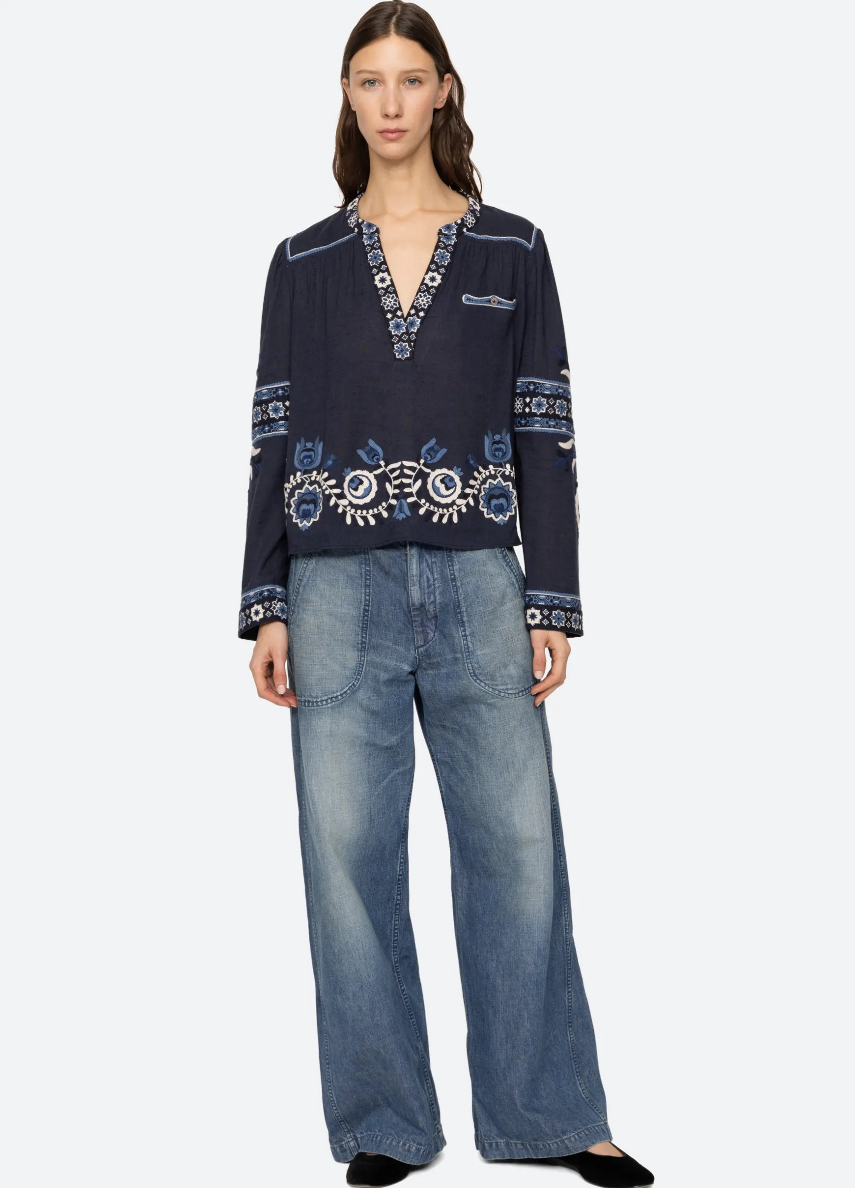 Tops>Sea New York Inga L/S Top Navy