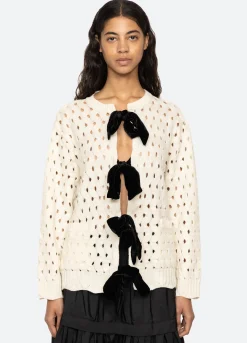 Sweaters|Tops>Sea New York Leia L/S Cardigan Cream
