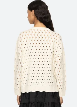 Sweaters|Tops>Sea New York Leia L/S Cardigan Cream