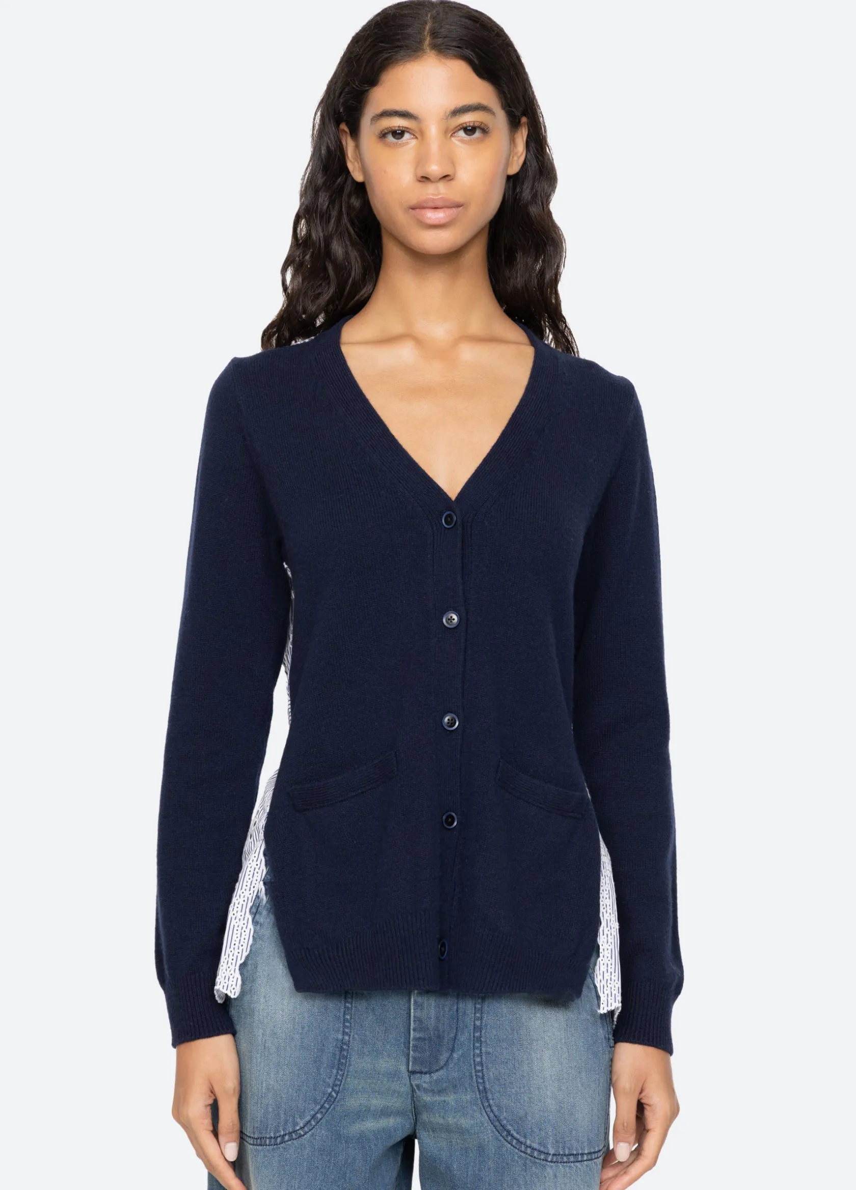 Sweaters|Tops>Sea New York Lennon Cardigan Navy