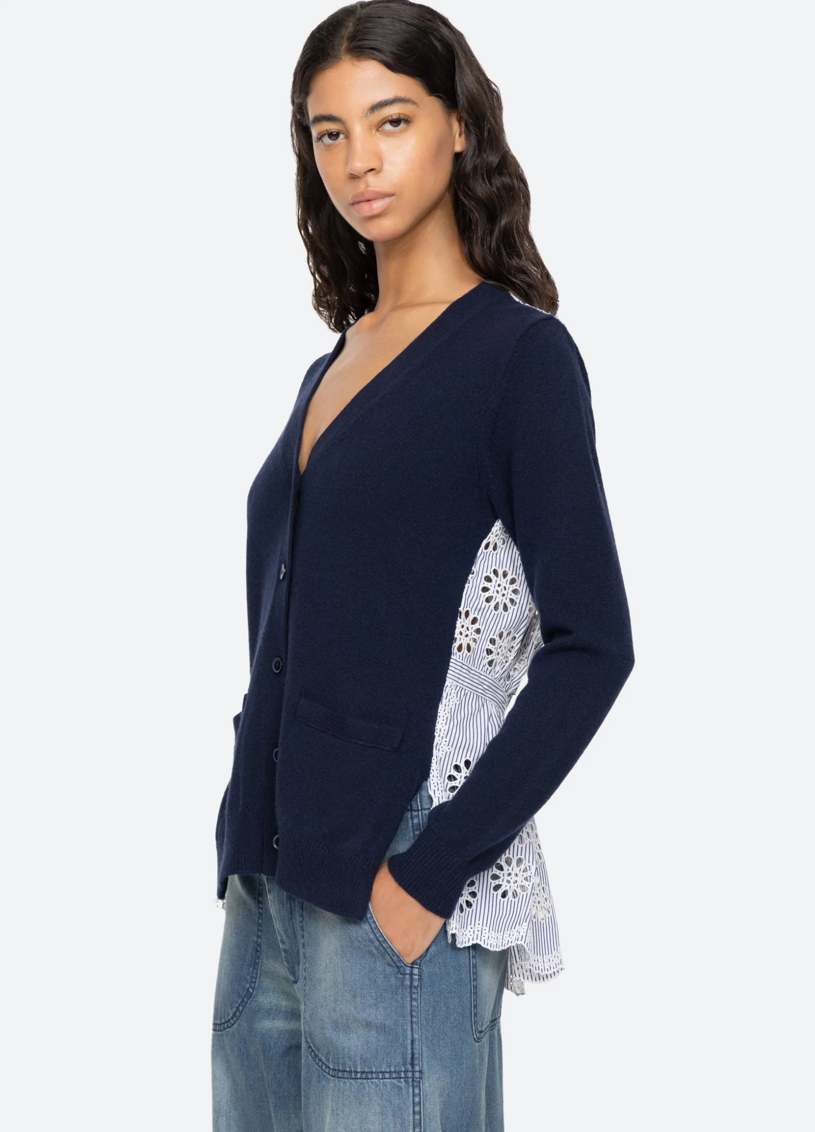 Sweaters|Tops>Sea New York Lennon Cardigan Navy