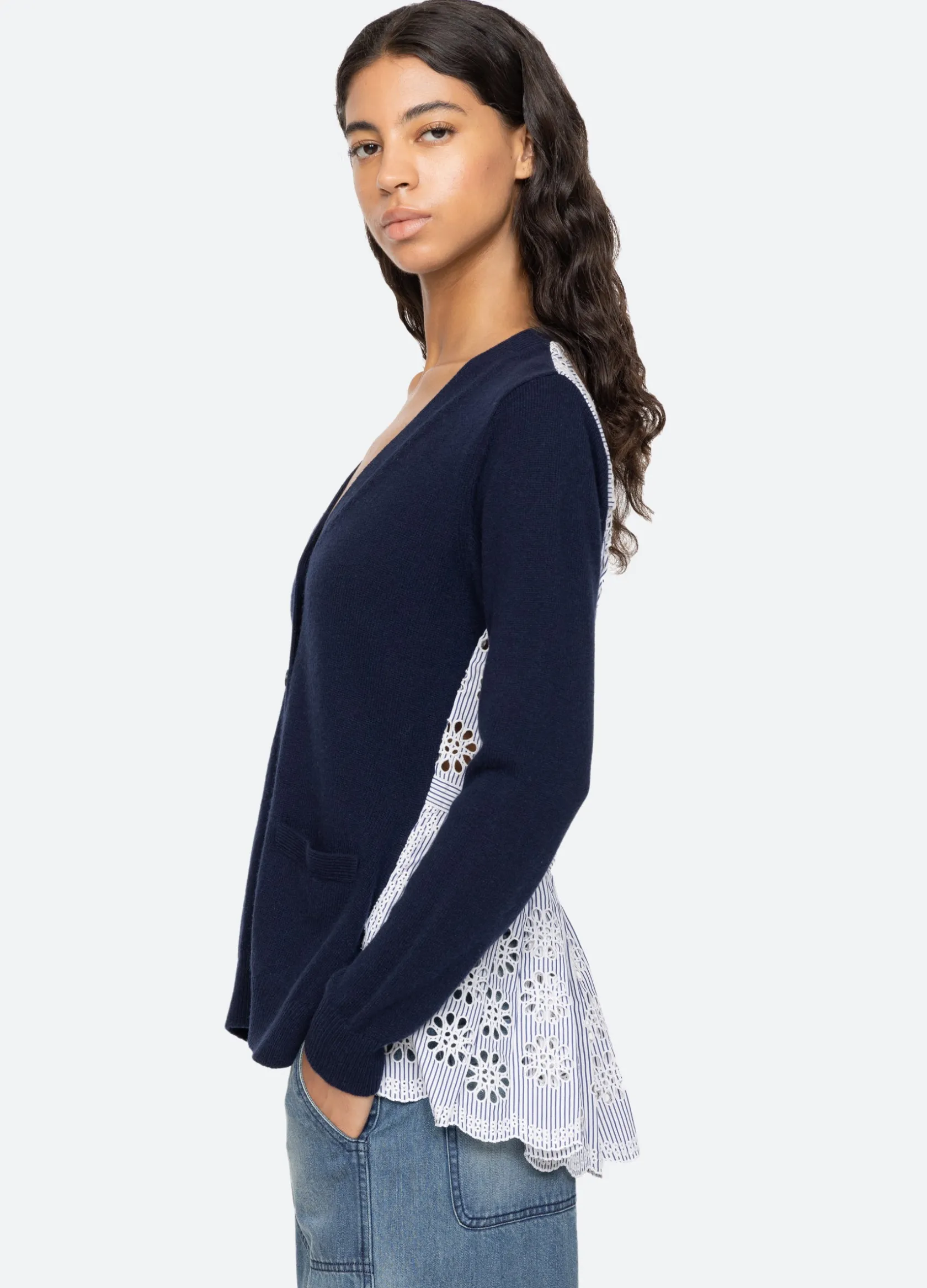 Sweaters|Tops>Sea New York Lennon Cardigan Navy