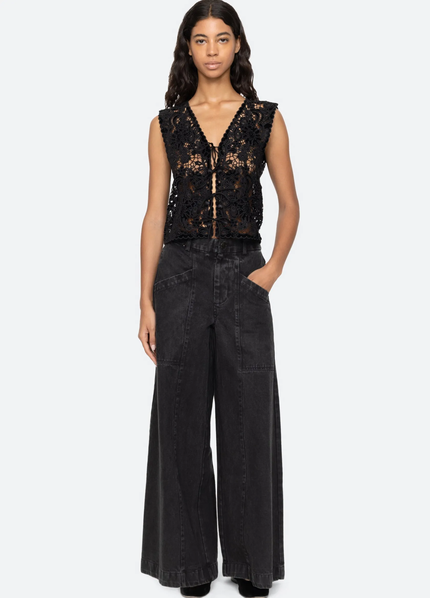 Tops>Sea New York Sabine Vest Black