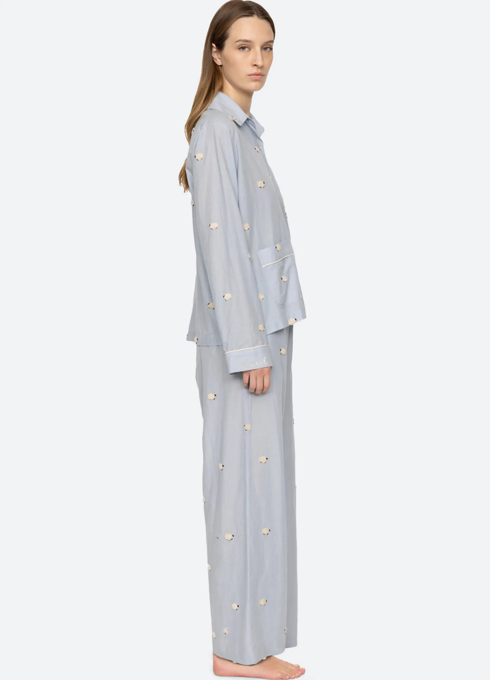Sleepwear>Sea New York Sheep PJ Set Sky