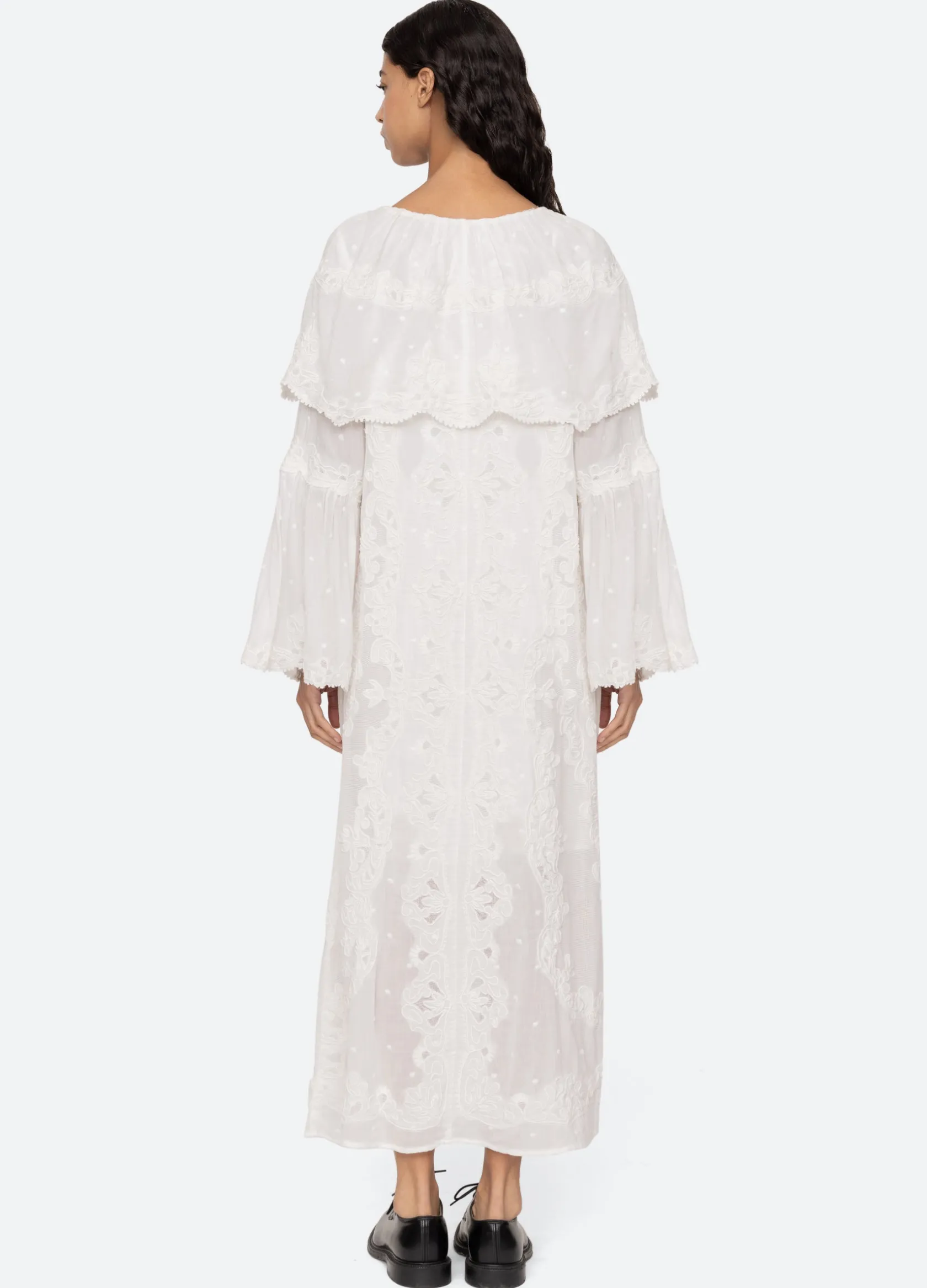 Dresses>Sea New York Vale Capelet Dress White