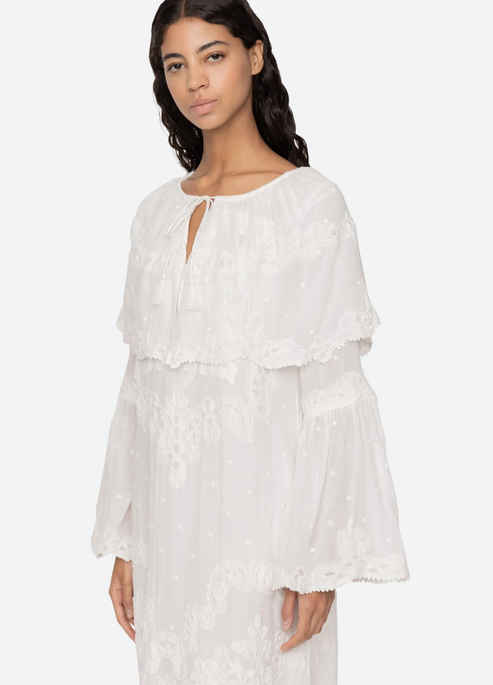 Dresses>Sea New York Vale Capelet Dress White